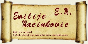 Emilije Mačinković vizit kartica